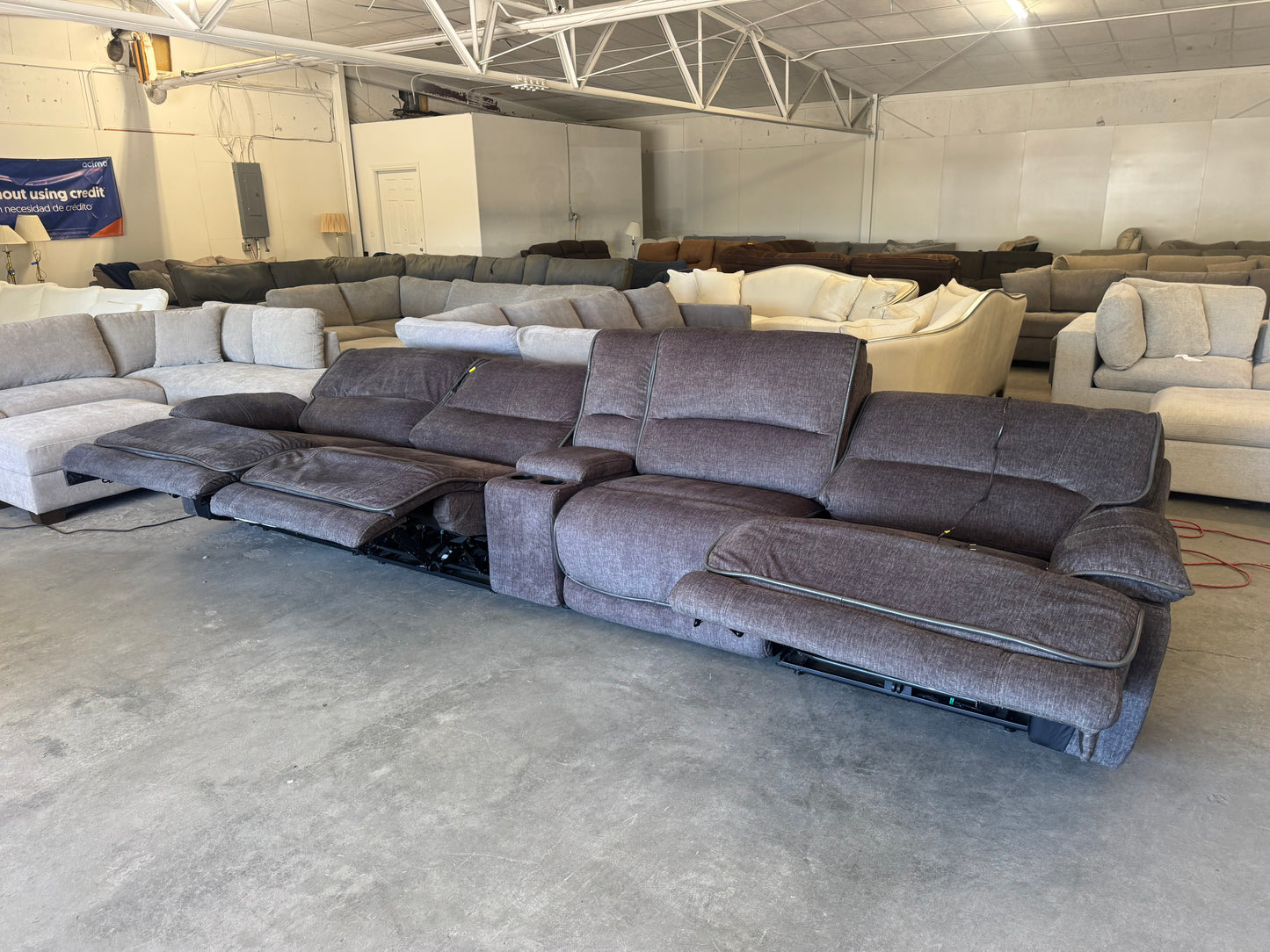 Modular Theater Sectional with 3 Power Recliners