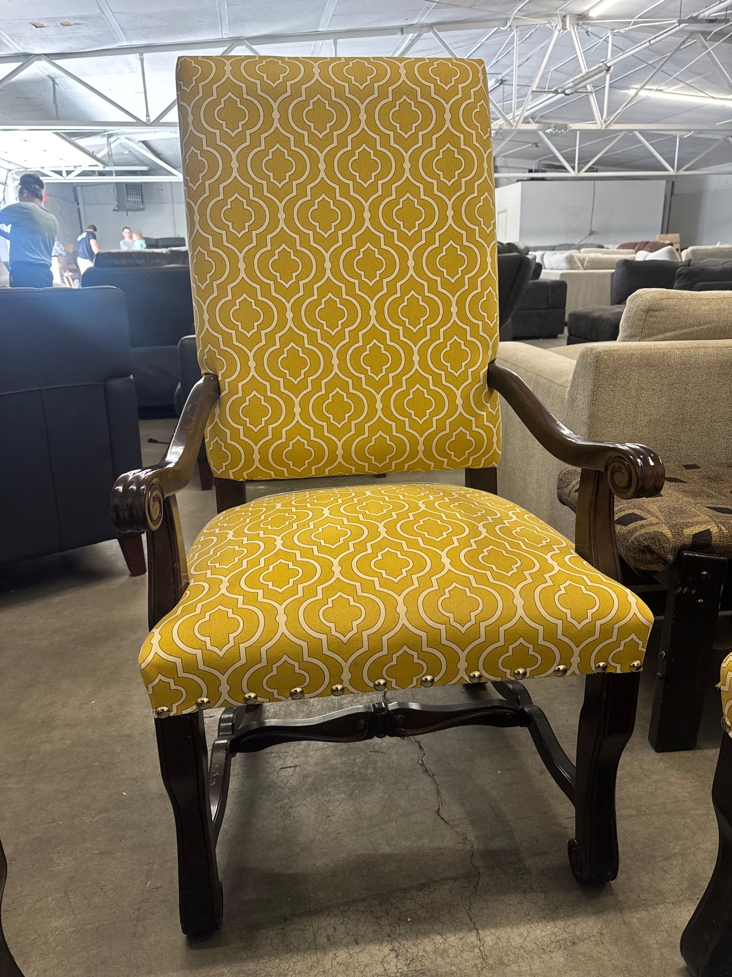 Set of 6 Matching Upholstered Wooden Dining Chairs