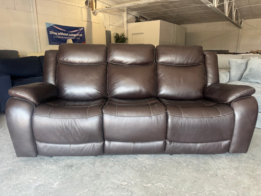 Leather Power Reclining Sofa – Gilman Creek Harvey with Power Headrests