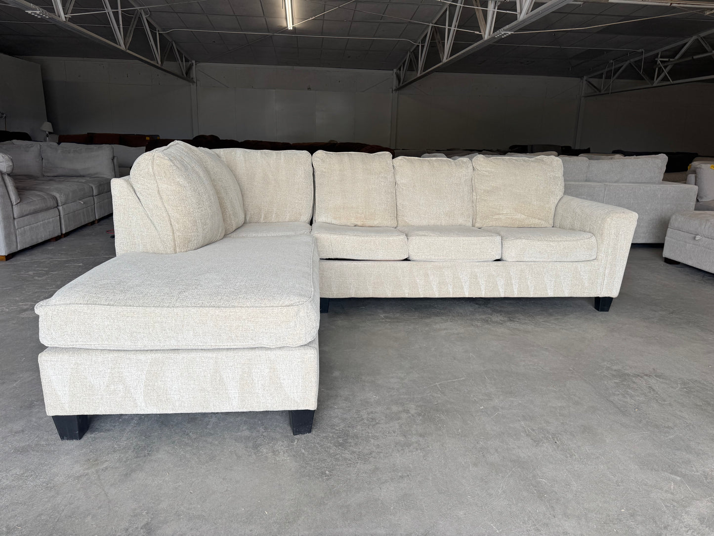 Beige Sleeper Sectional with Pull-Out Bed