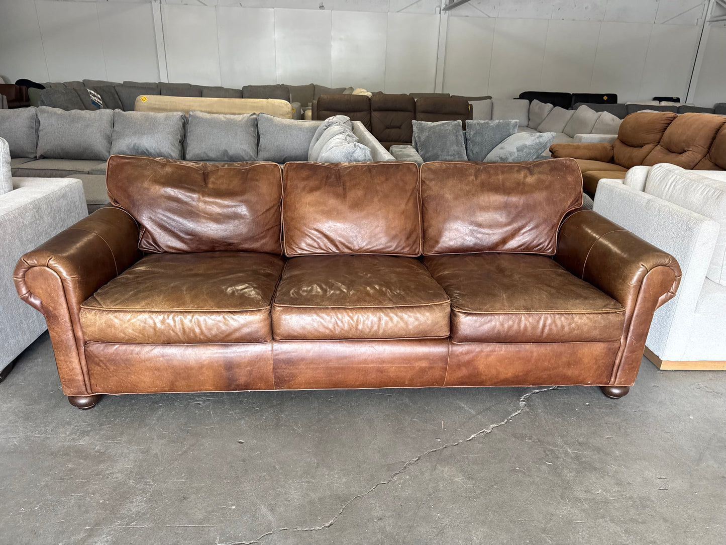 Restoration Hardware Lancaster Leather Sofa