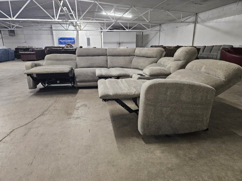 Gray 6-Piece Modular Sectional with 3 Power Recliners