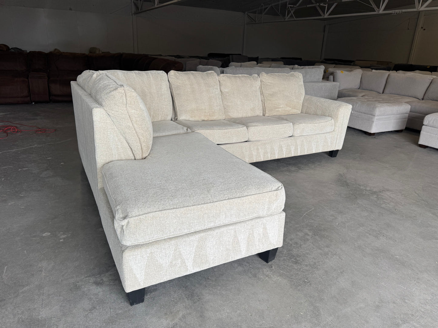 Beige Sleeper Sectional with Pull-Out Bed