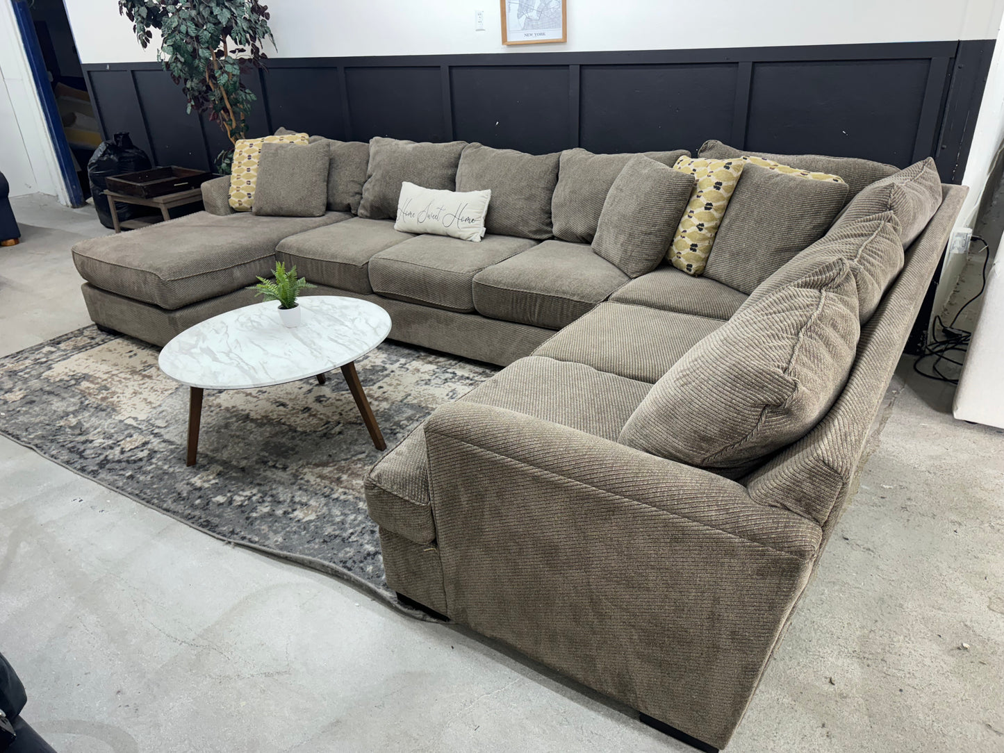 GIGANTIC Brown U Shape Sectional Couch