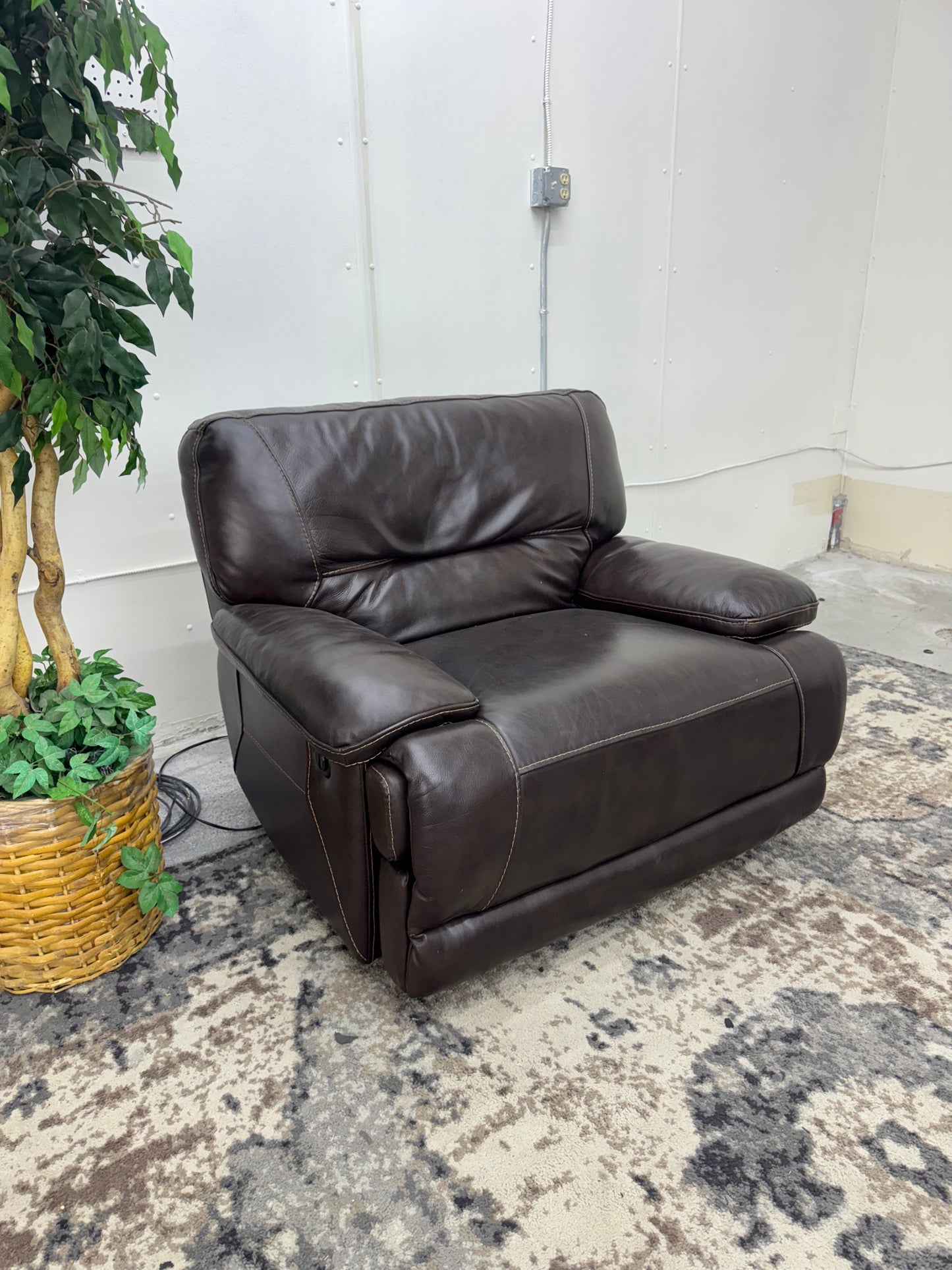 Brown Leather Armchair Recliner