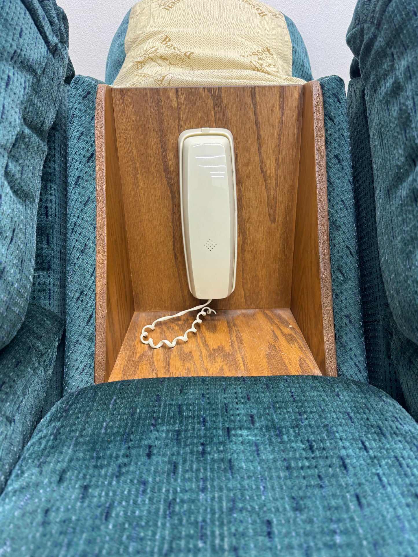 Green Bassett Reclining Sectional with Sleeper & Built-In Console