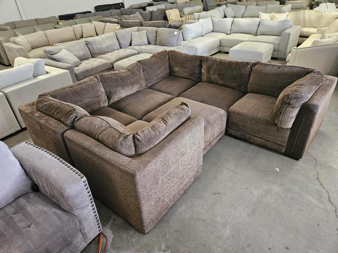 Brown 7-Piece Modular Sectional Sofa