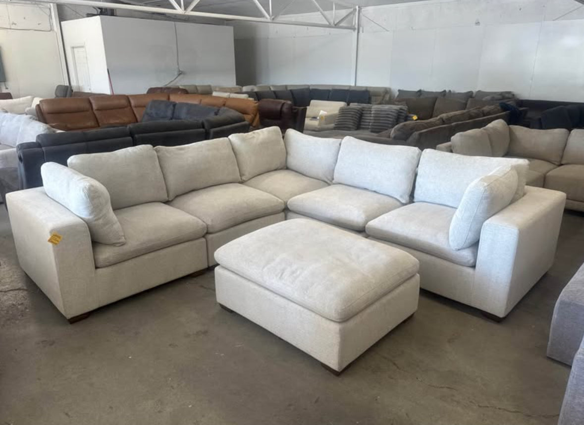 Light Gray 6 Piece Cloud Sectional Couch