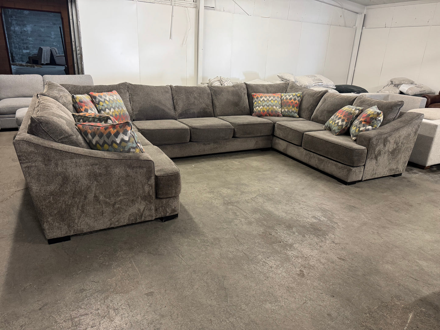 Charcoal Gray U-Shaped Sectional by Stanton Furniture