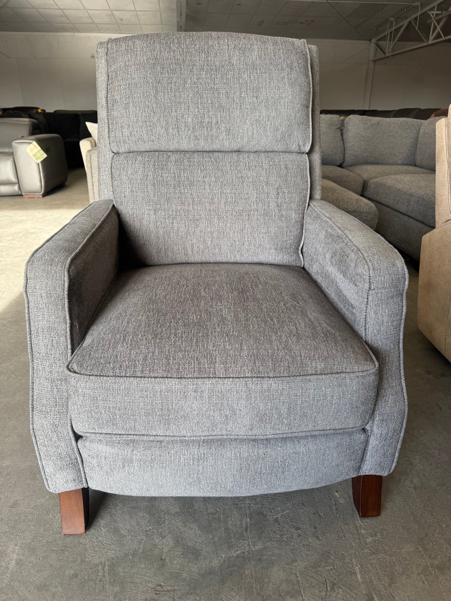 Gray Fabric Pushback Recliner