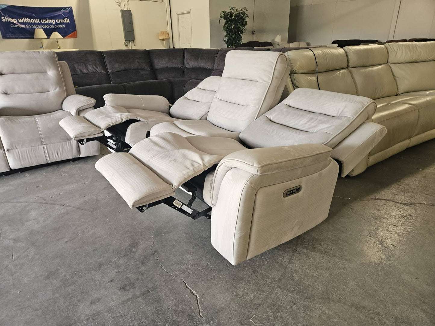 Gray Reclining Living Room Set – Power Sofa + Manual Loveseat