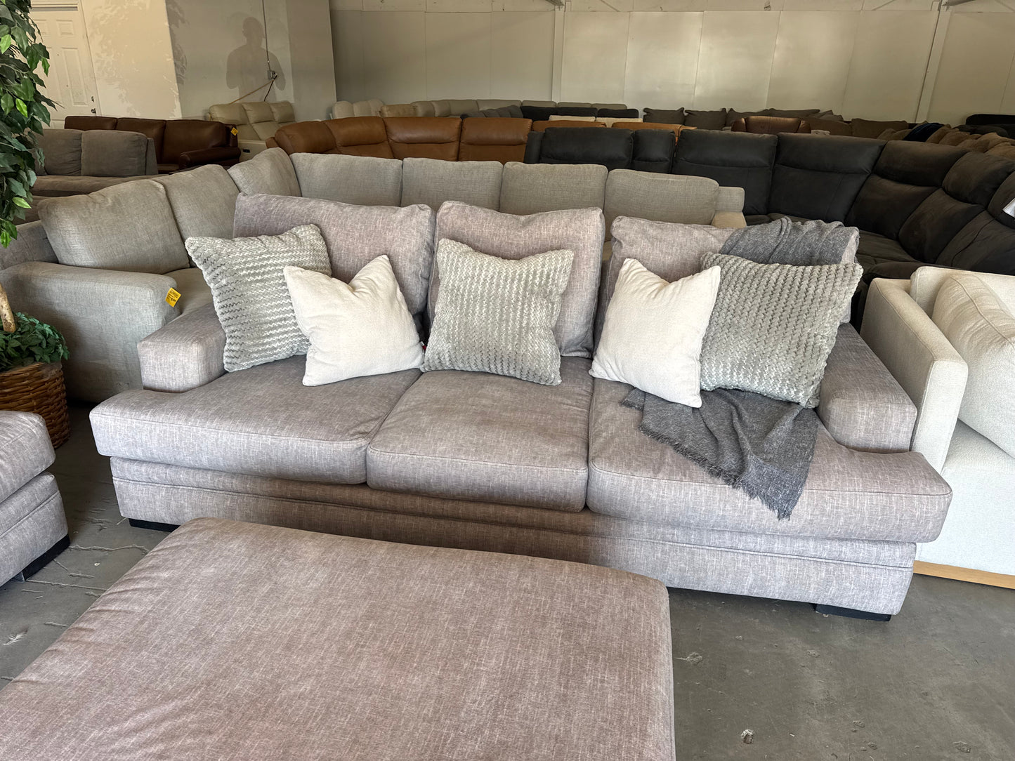 Taupe / Gray RC Willey Piccolo Series Set with Ottoman and Washable Covers
