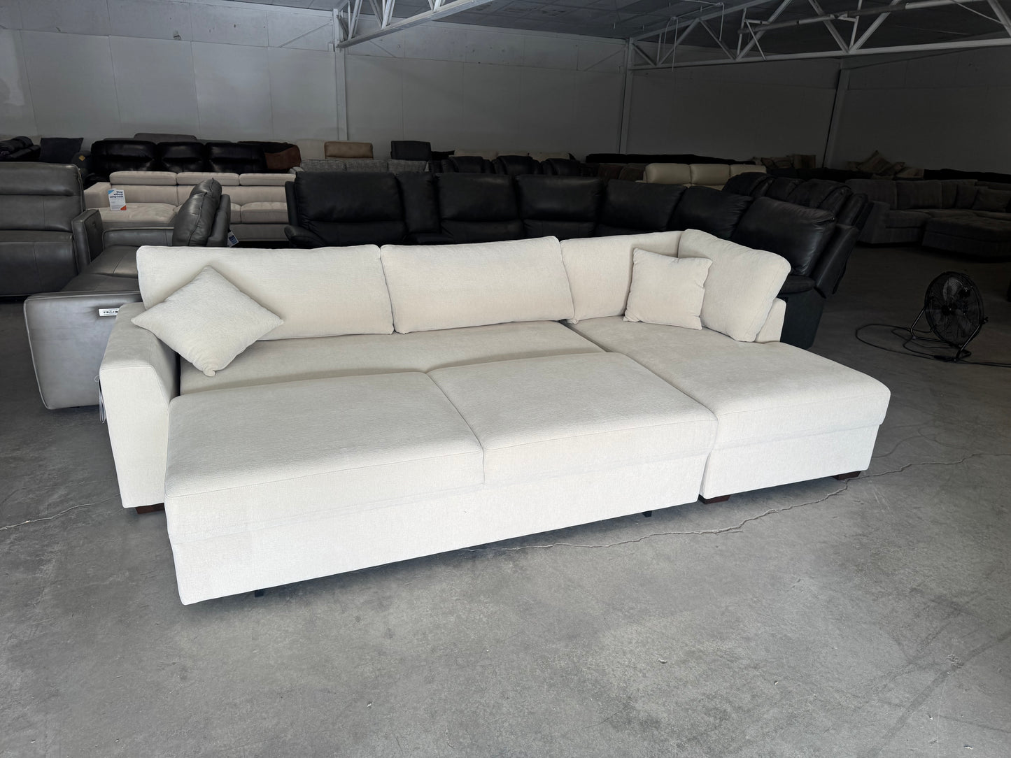 Brand New Beige Thomasville Sleeper Sectional with Chaise