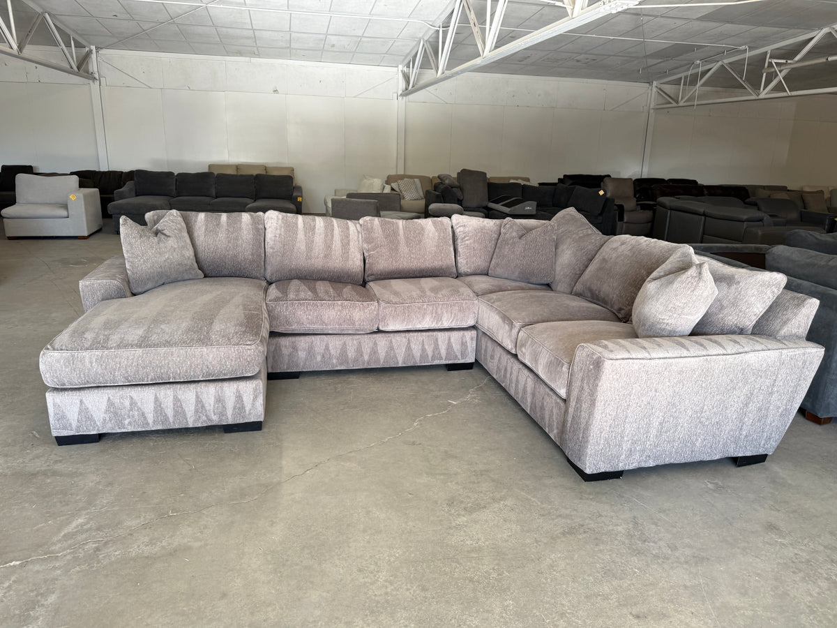 Taupe Down-Filled U-Shaped Sectional – Like New