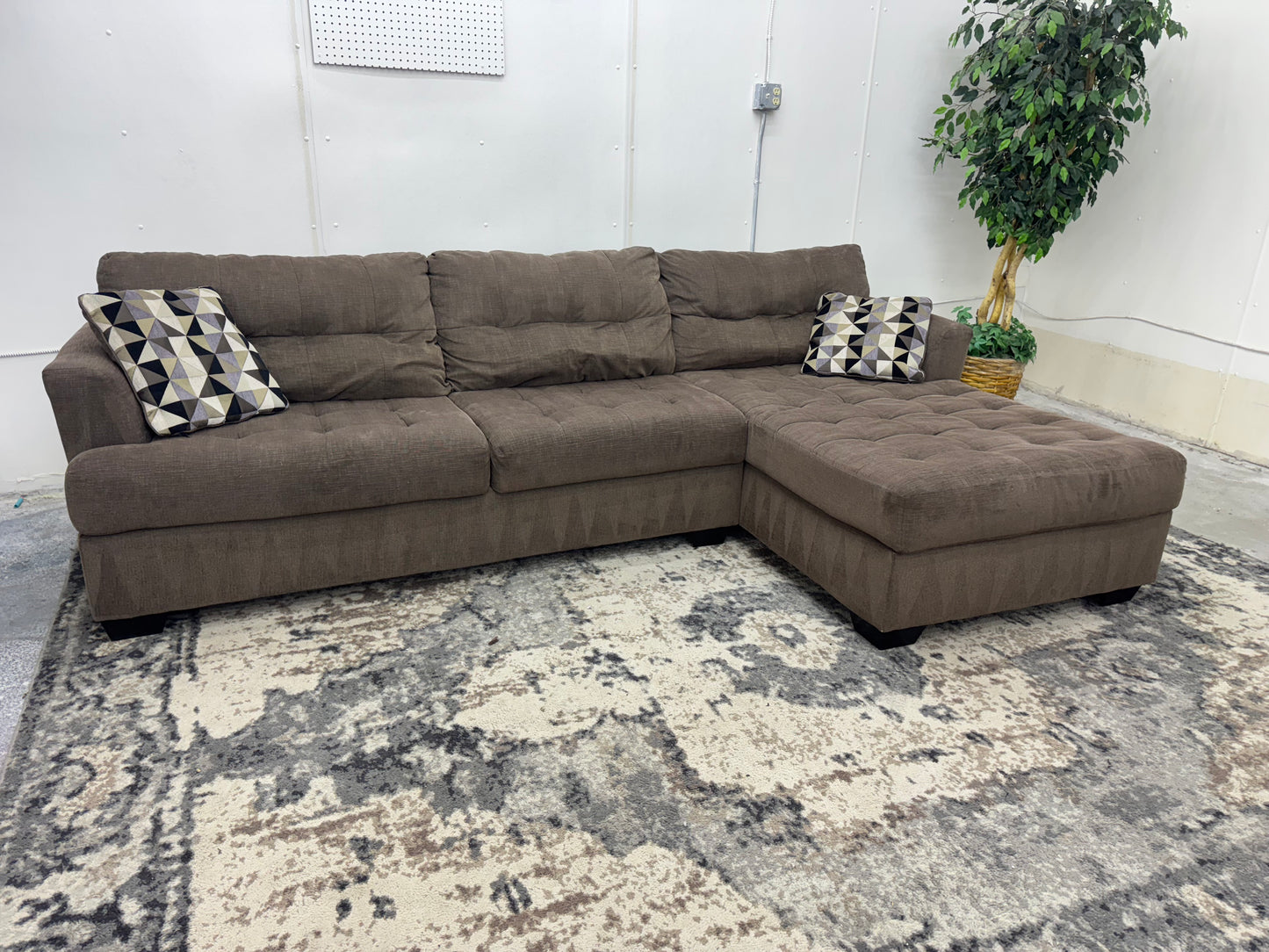 Brown L Shape Sectional Couch
