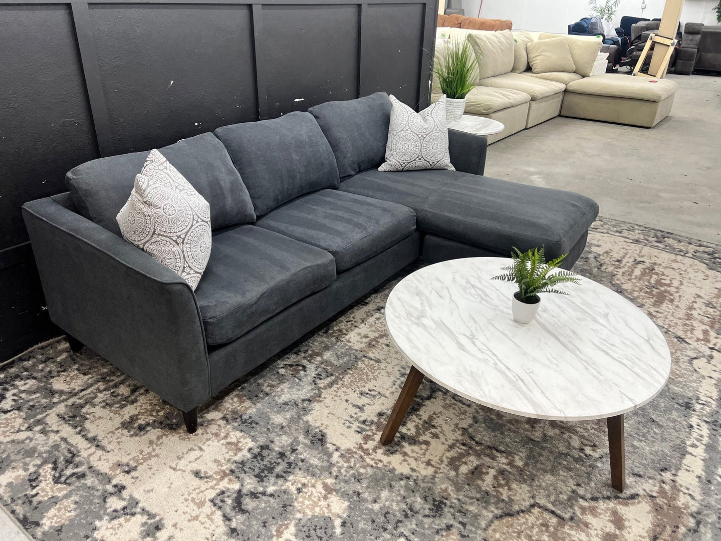 Gray Sectional Couch with Reversible Chaise