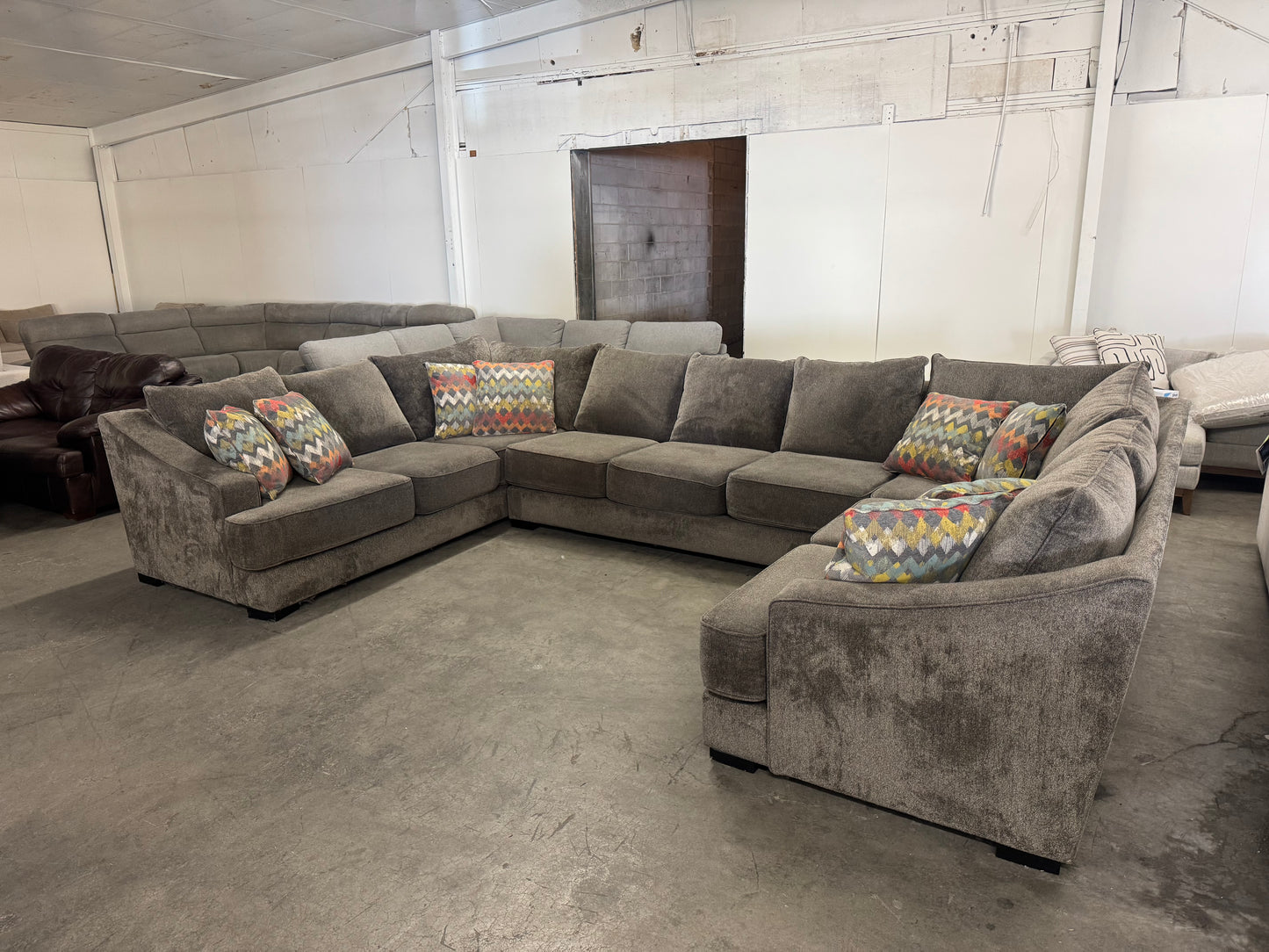 Charcoal Gray U-Shaped Sectional by Stanton Furniture