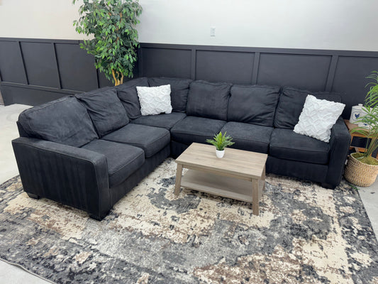 Large Black L Shape Sectional Couch
