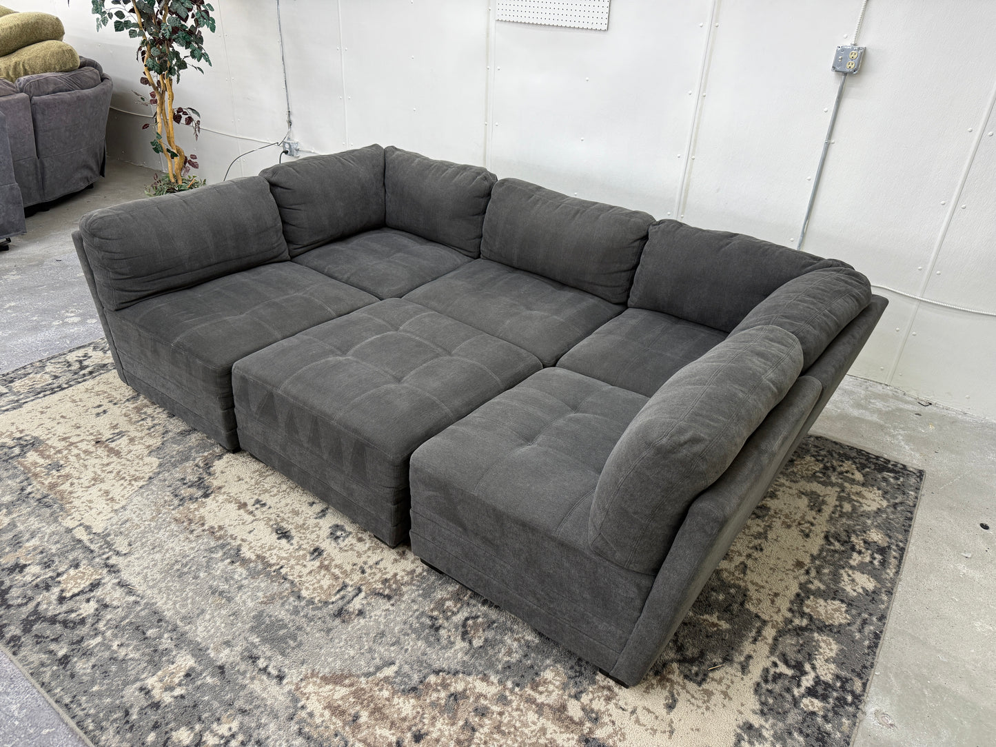 Gray 6 Piece Modular Sectional Sofa
