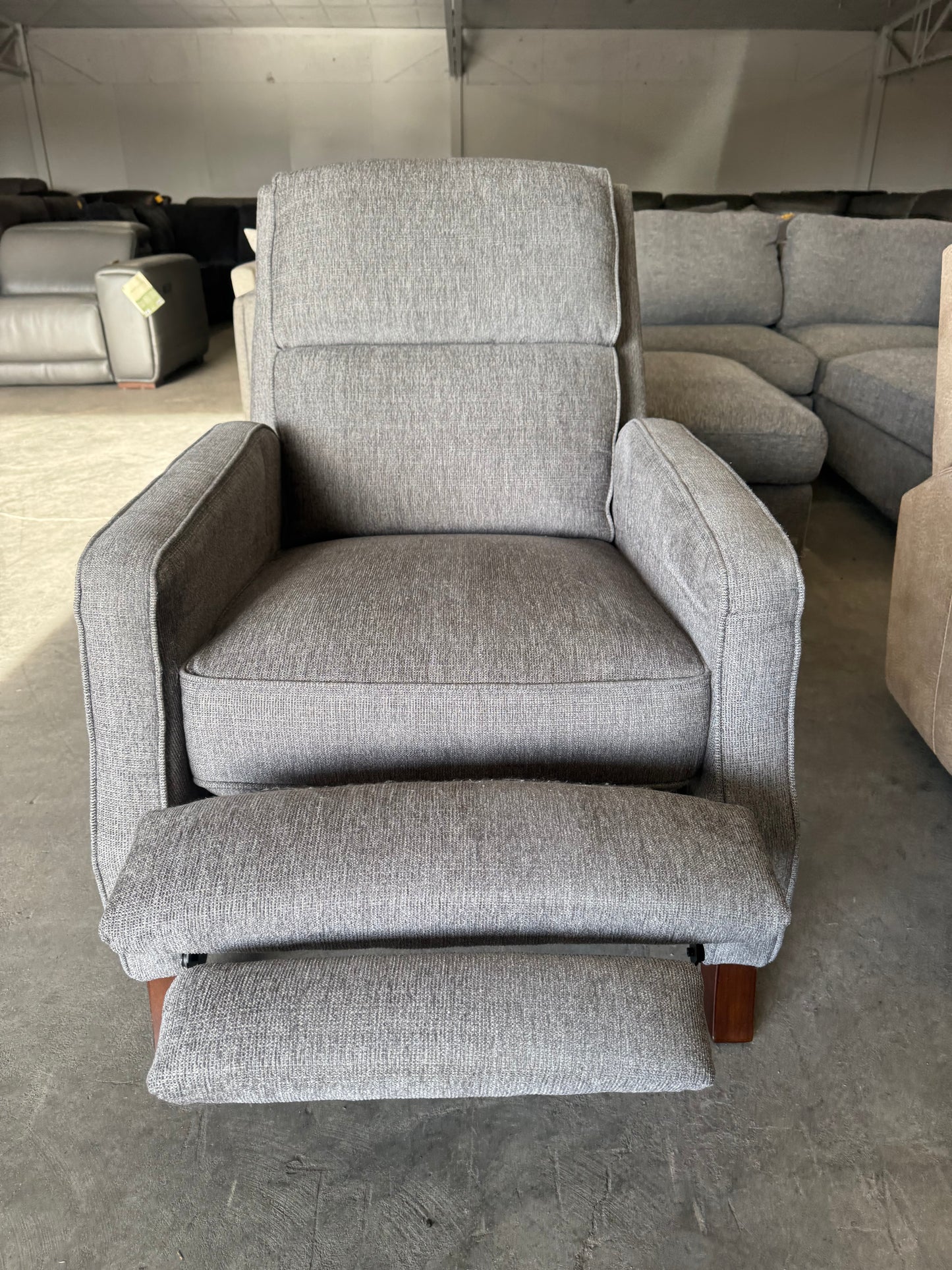 Gray Fabric Pushback Recliner