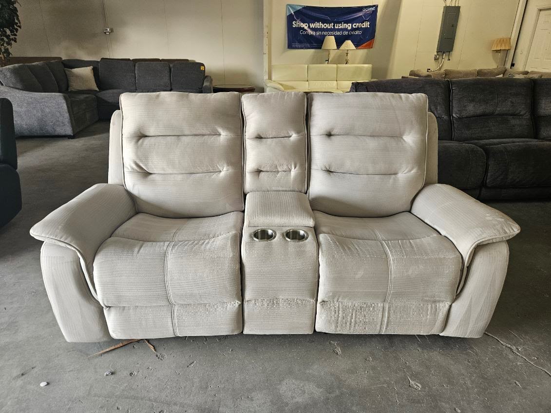 Gray Reclining Living Room Set – Power Sofa + Manual Loveseat