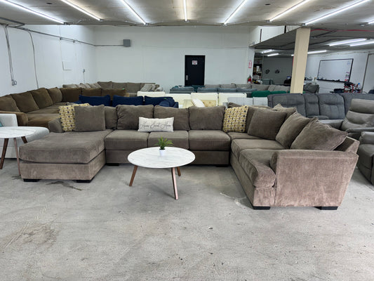 GIGANTIC Brown U Shape Sectional Couch