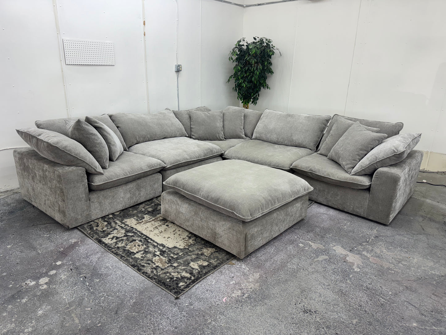 Sereen 6-Piece Taupe Modular Cloud Sectional Couch