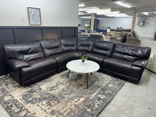 Gorgeous Brown 5 Piece Modular Reclining Sectional Couch