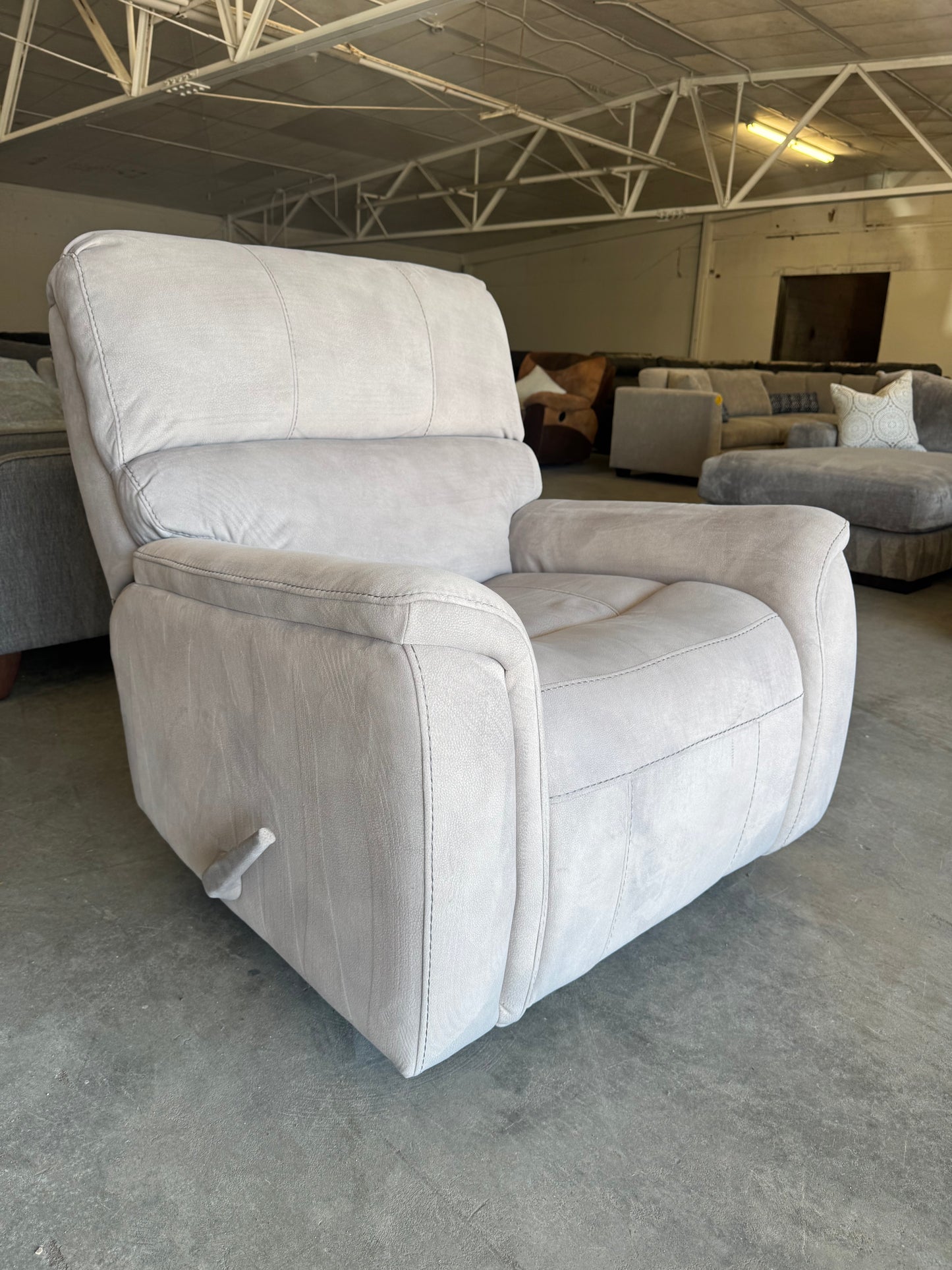 Beige Microfiber Rocking Recliner