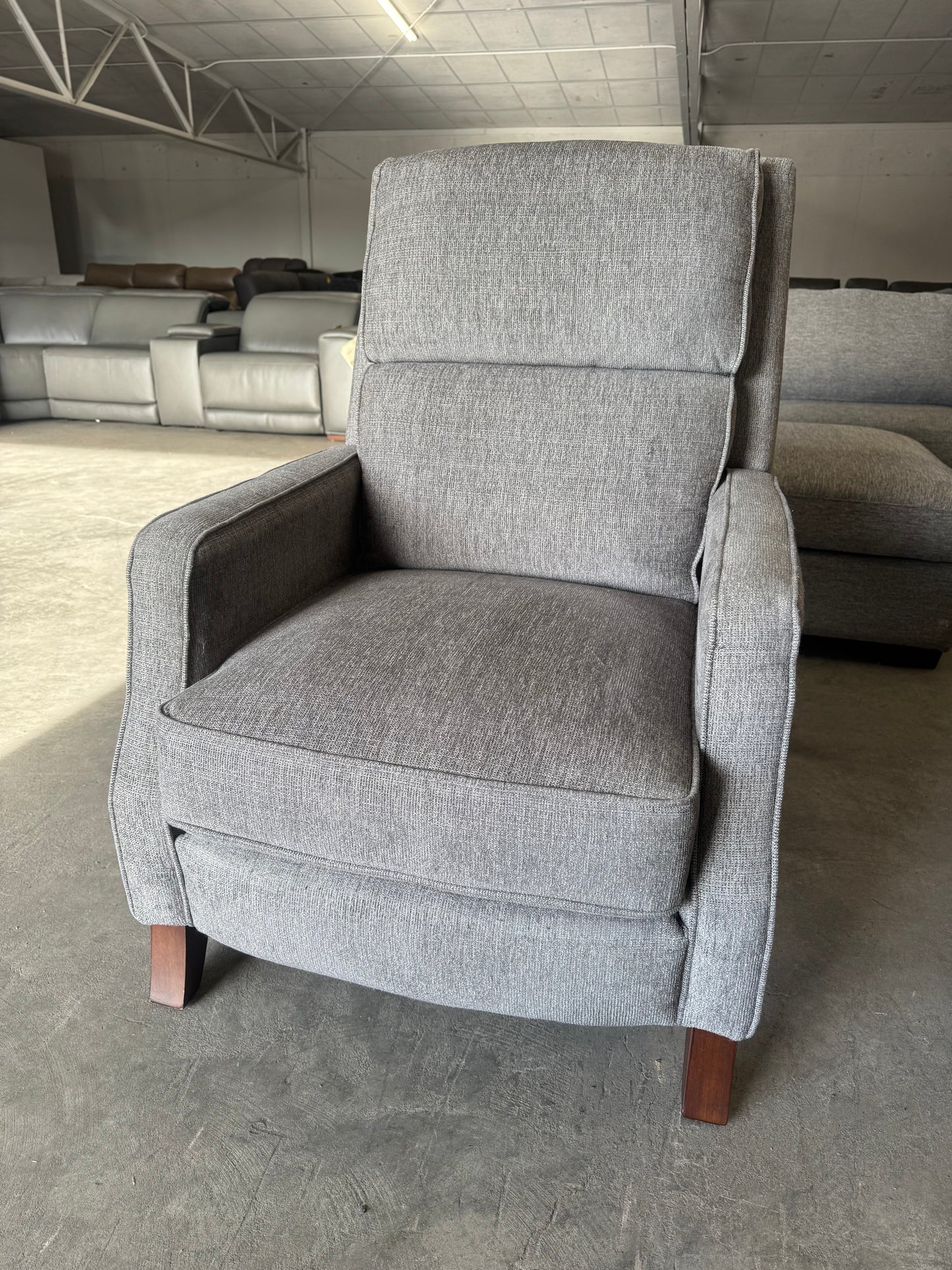 Gray Fabric Pushback Recliner