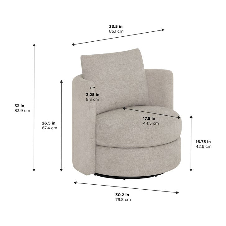 Gray Fabric Swivel Chairs – Set of 2