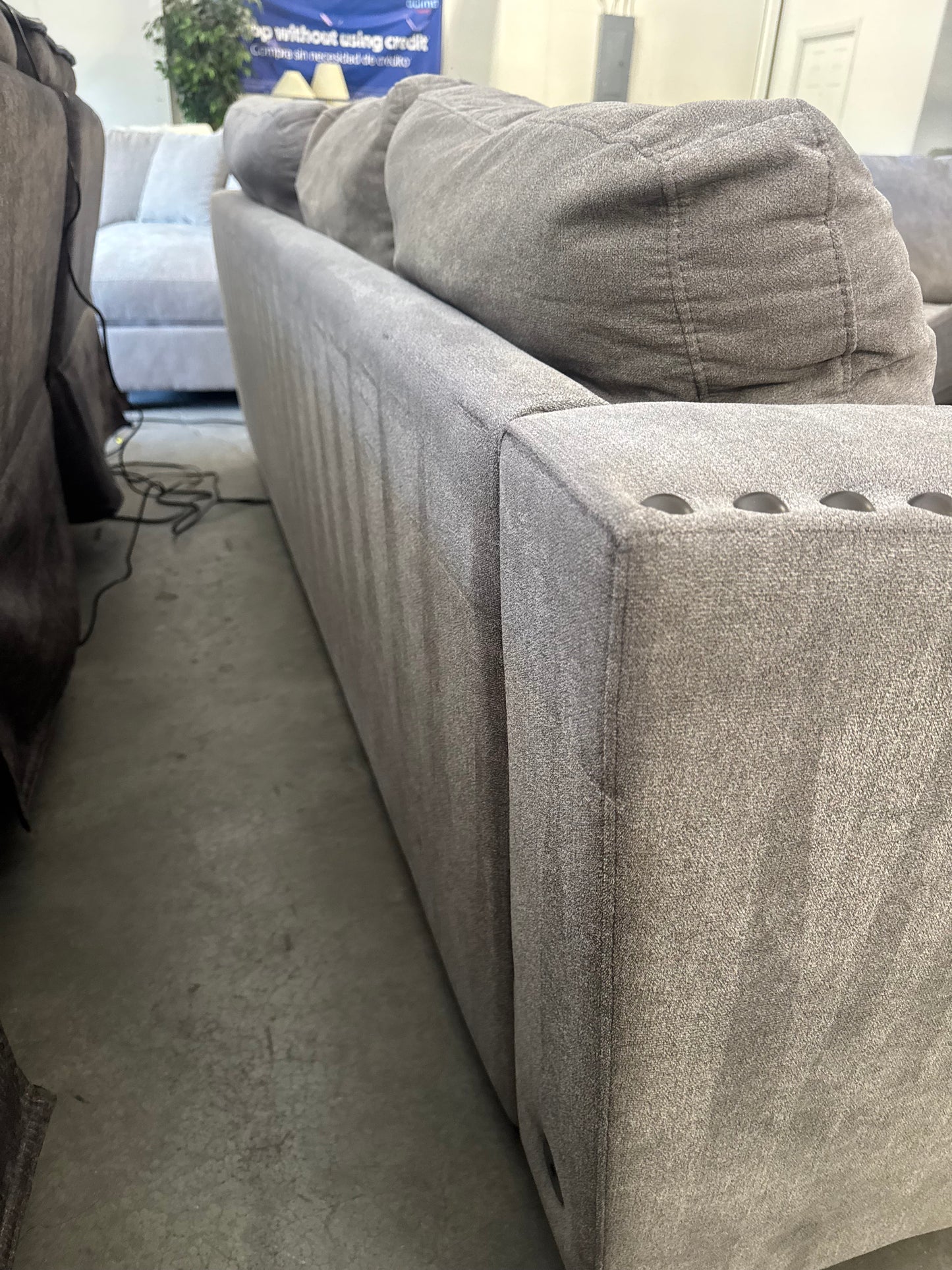 Gray L-Shaped Sectional with Storage Ottoman