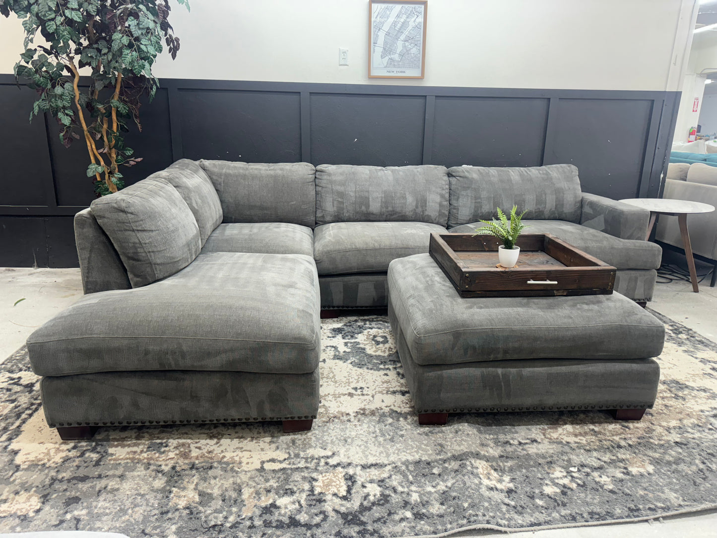 Gorgeous Gray Costco Penelope Sectional Couch and Ottoman