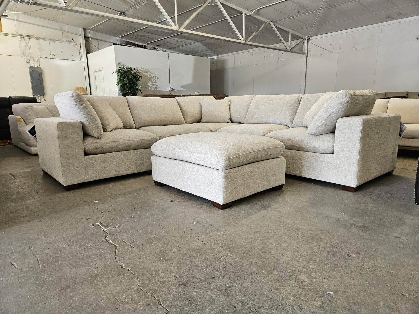 Brand New Light Gray 6 Piece Cloud Sectional Couch