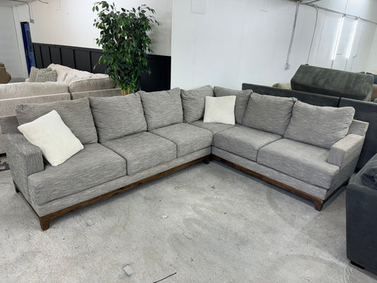 Stunning Light Gray Mid Century Modern Sectional Couch