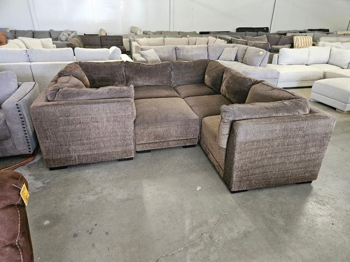Brown 7-Piece Modular Sectional Sofa