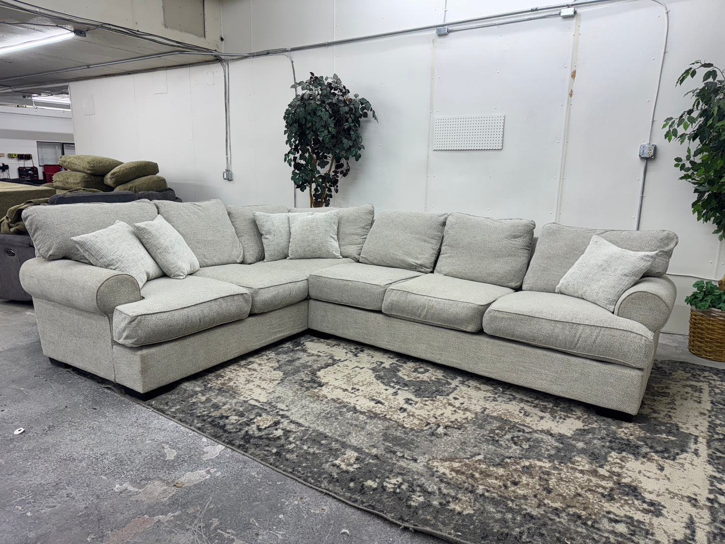 Gorgeous Beige Down-filled L Shape Sectional Couch
