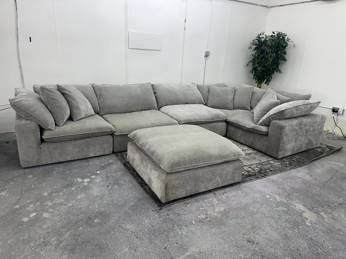 Sereen 6-Piece Taupe Modular Cloud Sectional Couch