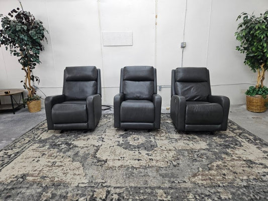 Stunning Gray Leather Recliner Chair (Price is each - many in stock!)