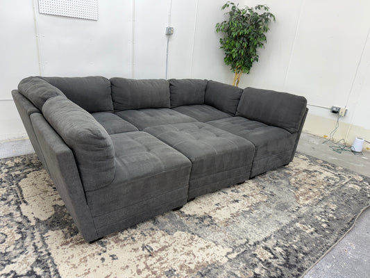 Gray 6 Piece Modular Sectional Sofa