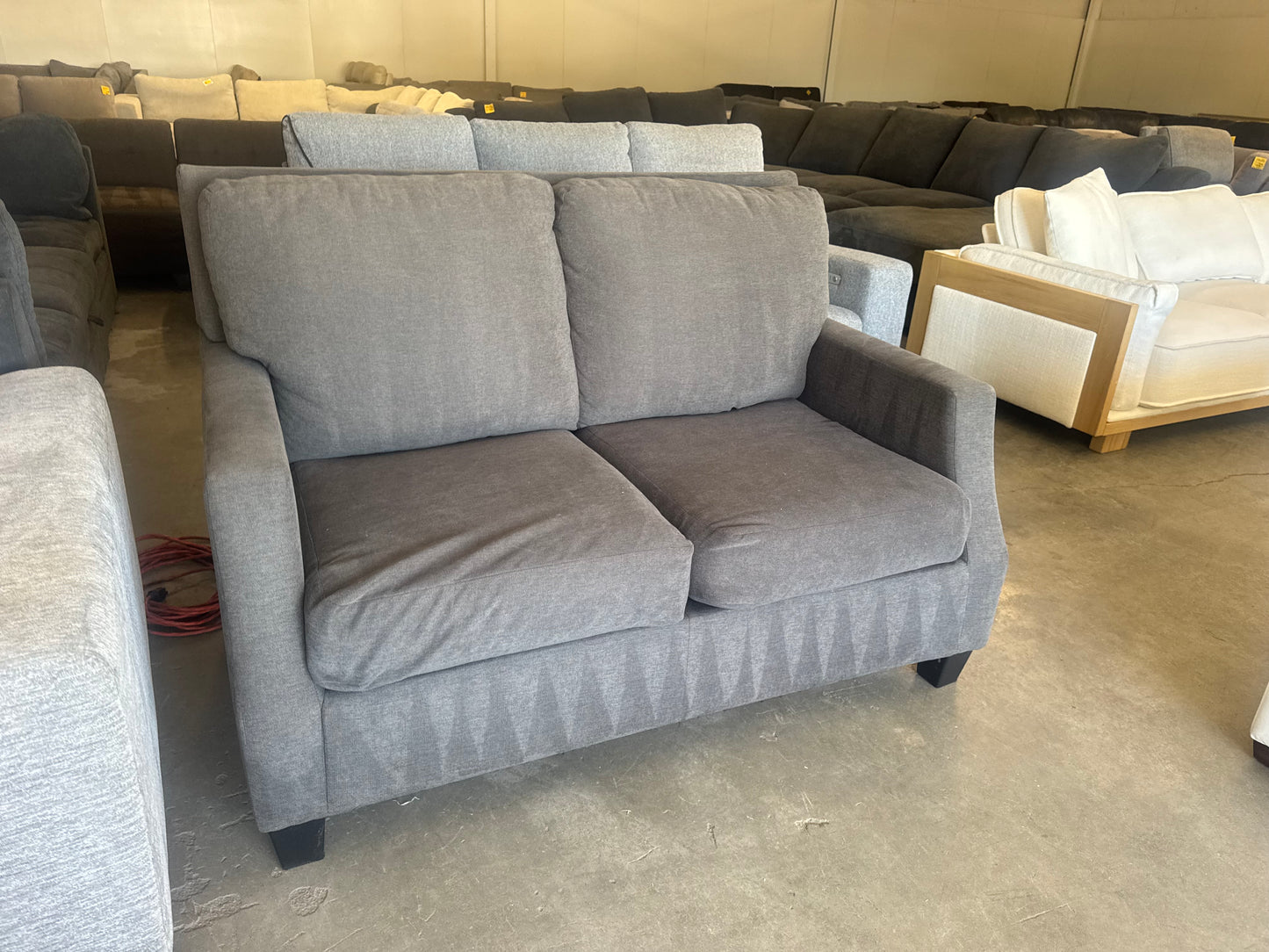 Charcoal Gray Fabric Loveseat