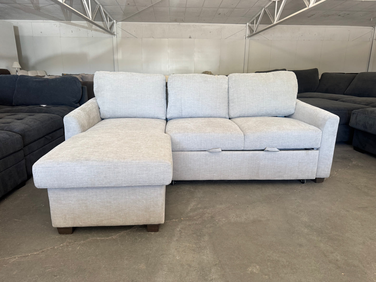 Beige Coddle Cameron Convertible Sleeper Sofa with Storage Chaise