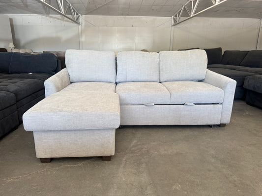 Beige Coddle Cameron Convertible Sleeper Sofa with Storage Chaise