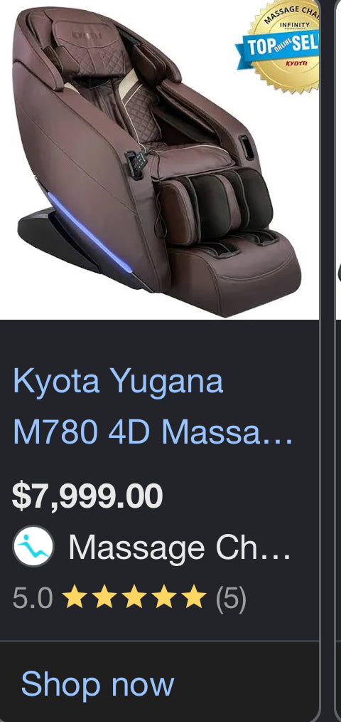 Kyota Yugana M780 4D Zero Gravity Massage Chair