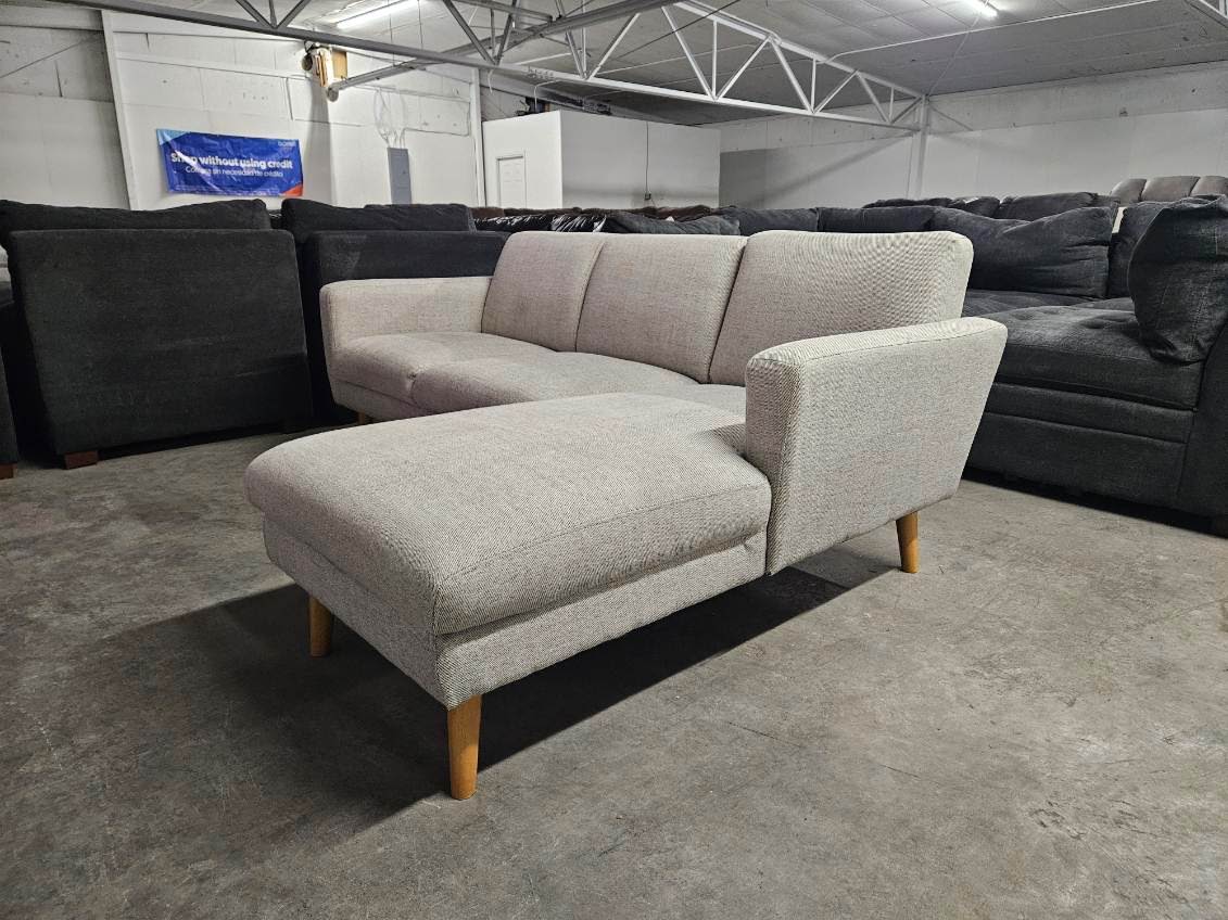 West Elm “Oliver” Twill Gray Fabric Sectional