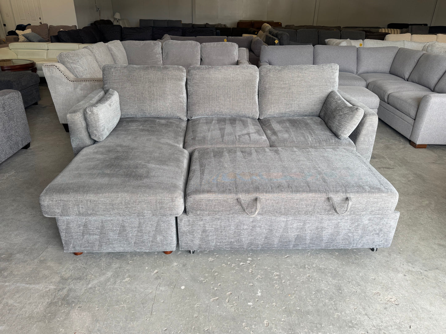 Gray Coddle Sleeper Sofa with Reversible Storage Chaise