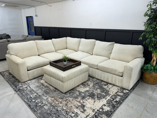 Gorgeous Down-Filled High End Sectional Couch with Ottoman