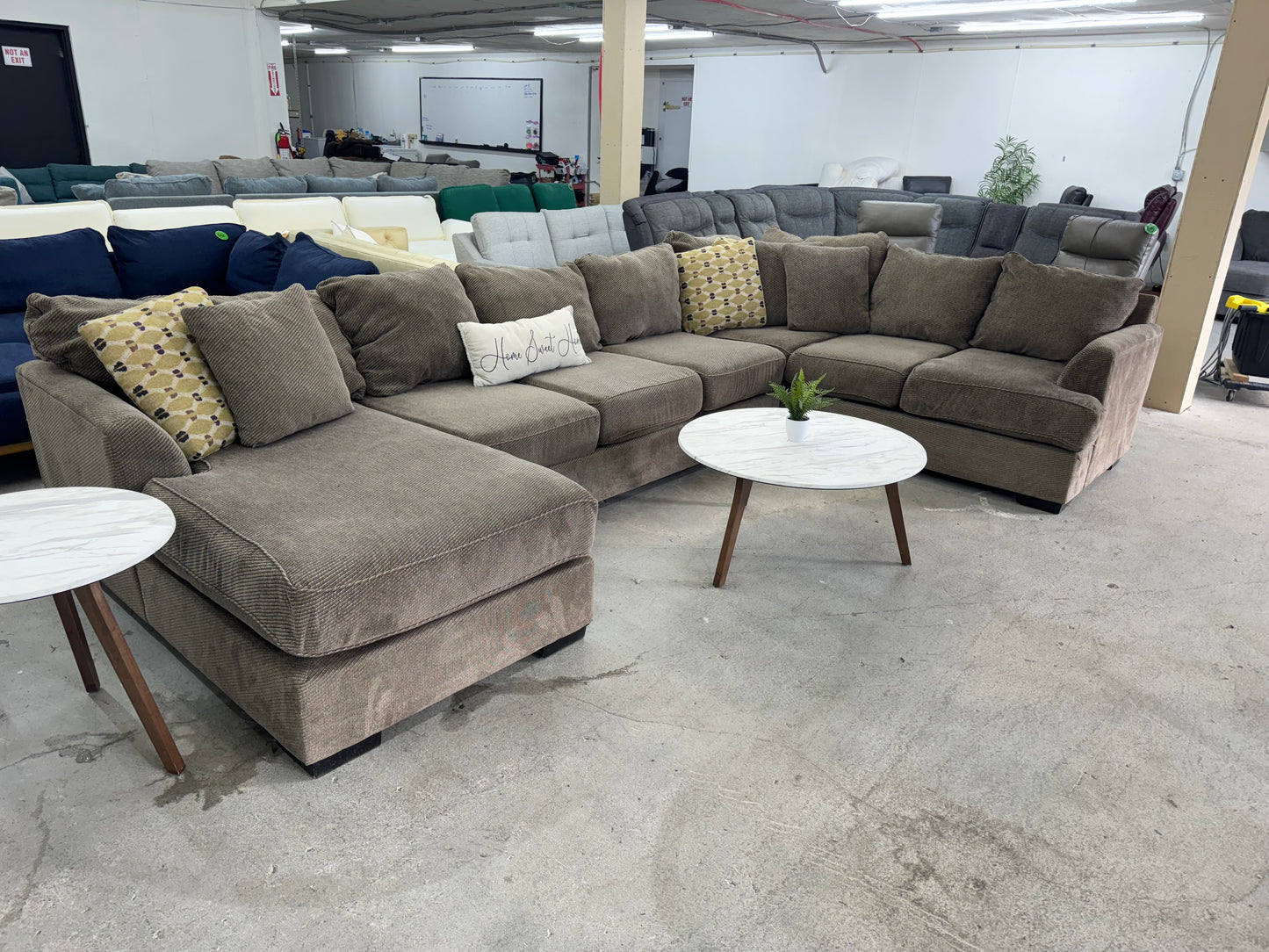 GIGANTIC Brown U Shape Sectional Couch