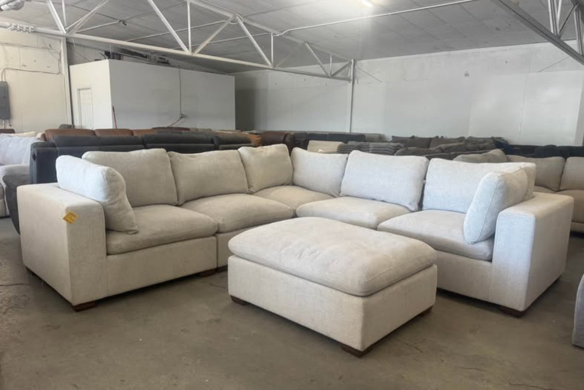 Light Gray 6 Piece Cloud Sectional Couch