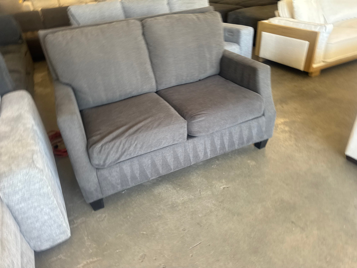 Charcoal Gray Fabric Loveseat